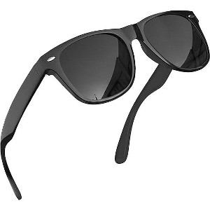 grinderPUNCH Polarized Sunglasses for Men and Women Trendy Retro Sun Glasses for Driving Fishing UV400 Protection (1 Pack, Matte Black Polarized) - 1 of 4