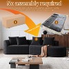 112-Inch khaki Chenille 4-Seater Extra Deep Wide Seat Curved Cloud Couch with 4 Throw Pillows, Combination Sofa Couch for Living Room - 4 of 4