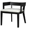 ModernLuxe Set of 2 Dining Chair PU Leather Upholstered Accent Chair with White Glossy Cushioned Seat&Wood Frame,Arm Chair Armless Chair, Black/Walnut - 4 of 4