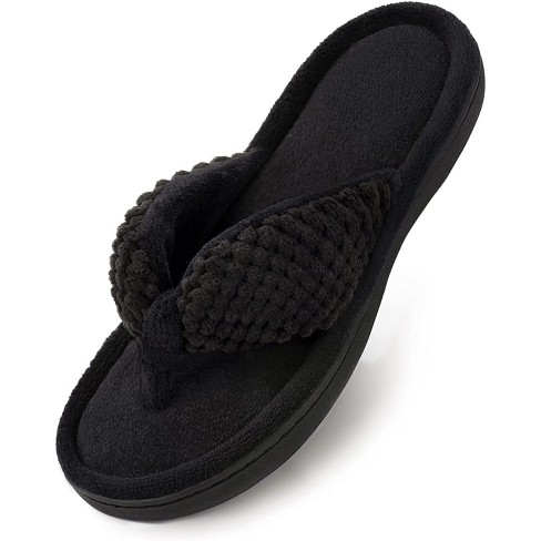 Women's Teddy Fleece Closed Back Slipper, Size 5-6 US Women, Black