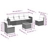 vidaXL Patio Sofa Set with Cushions Outdoor Furniture 7 Piece Poly Rattan - Beige and Cream - 3 of 4