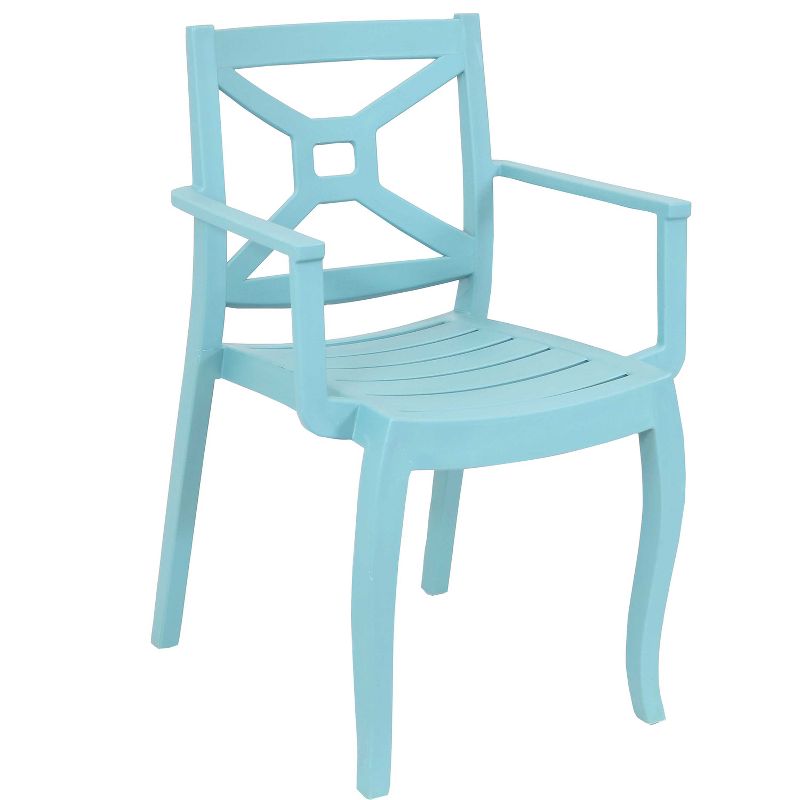 Sunnydaze Polypropylene Stackable Tristana Outdoor Patio Arm Chair, 5 of 12