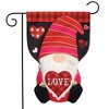 Love Gnome Burlap Sculpted Garden Flag Valentine's Day 18" x 12.5" Briarwood Lane - image 2 of 4