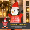 Whisen 6FT Christmas Inflatables Outdoor Decorations Penguin Wearing Christmas Sweater, Blow-Up Yard Christmas Decor - Red - 3 of 4