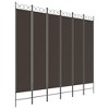 vidaXL 6-Panel Room Divider - Durable and Breathable Fabric, Foldable Design, Easy Assembly, Brown Color, Versatile Usage for Privacy and Sun-Block - 2 of 4