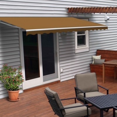 ALEKO 12 x 10 feet Retractable White Frame Home Patio Canopy Awning 12'x10'