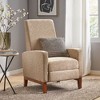 Modern Push-Back Recliner Chair, Upholstered Sofa Chair, Armchair with Rubberwood Legs, Wingback Accent Stools -Christopher Knight Home - 2 of 4