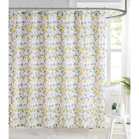 Verbena Shower Curtain Brooklyn Loom, Teal Yellow Gray Shower Curtain