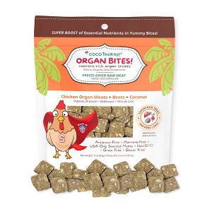 CocoTherapy Organ Bites! Chicken Organs + Beets + Coconut - Raw Organ Meat Treat for dogs and cats (3 oz) - 1 of 3