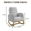 Upholstered Glider Rocking Chair, High Back Nursery Chair with Side Pocket Wood Legs, 300lbs Capacity Modern Rocker, Non Slip Rubberwood Base - 3 of 4