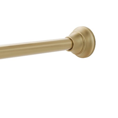 Rustproof 43” to 72” Adjustable Tension Decorative Shower Curtain Rod, Brass