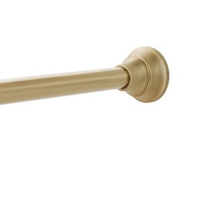 Rustproof 43” to 72” Adjustable Tension Decorative Shower Curtain Rod, Brass - 1 of 4