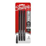Sharpie 3pk Felt Marker Pens 0.4mm Fine Tip Black