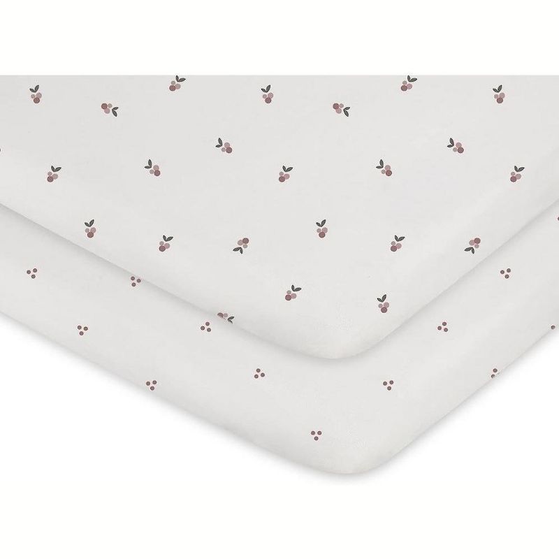 Ely's & Co. Waterproof Bassinet Sheet Set -Berry and Cluster Dot Lavender 2 Pack, 4 of 5