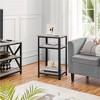 Yaheetech Tall End Table Accent Table, 30 in Industrial Side Table with Strong Wooden Shelves - 2 of 4