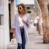 Amaryllis Women's Velvet Duster Open Front Relaxed Fit Longline Lightweight Cardigan Layering Piece - 3 of 4