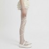 Anna-Kaci Women's Sheer Lace Pattern Tights with Ribbon Bow Wrap Detail and Stretch Fit - White - 2 of 4
