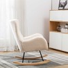 CAVINAS Teddy Fabric Glider Rocking Chair with High Backrest and Armrests,Upholstered Rocking Chairs,Nursery Accent Chair for Bedroom - 4 of 4