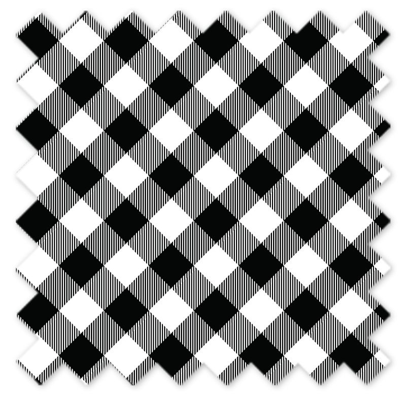 Bacati - Check Plaids Printed Black Cotton Printed Single Window Curtain Panel, 4 of 5