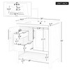30" White Bathroom Vanity with Sink, Freestanding Solid Wood and MDF Cabinet with 2 Drawers, Doors, Open Shelf & Ceramic Top - 3 of 4