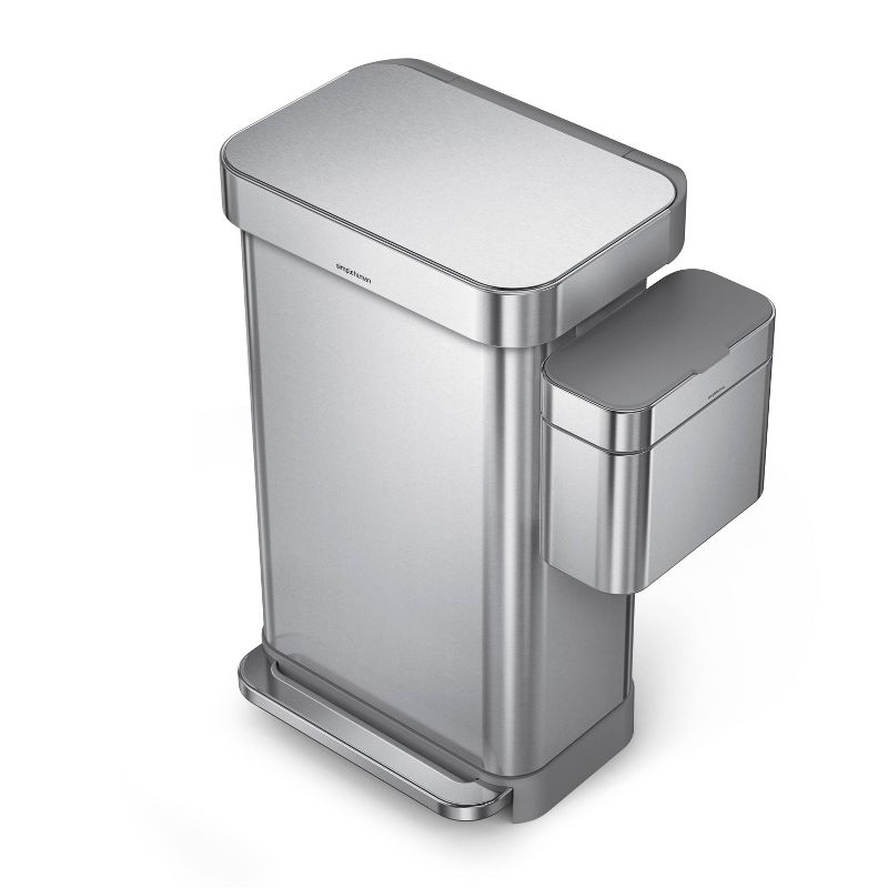 simplehuman 4L Compost Caddy Bin with Magnetic Docking Stainless Steel, 6 of 14