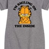 - Garfield - Smiling On The Inside Graphic Short Sleeve Fleece Dress - 2 of 4