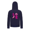 Everyday Kids Cheerleading LOVE Girls Zip Up Hoodie – Pink Pom Pom & Megaphone Graphic Sweatshirt - 4 of 4