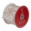 Northlight Sheer Gold Snowflake Christmas Wired Craft Ribbon 2.5" x 10 Yards - 3 of 3