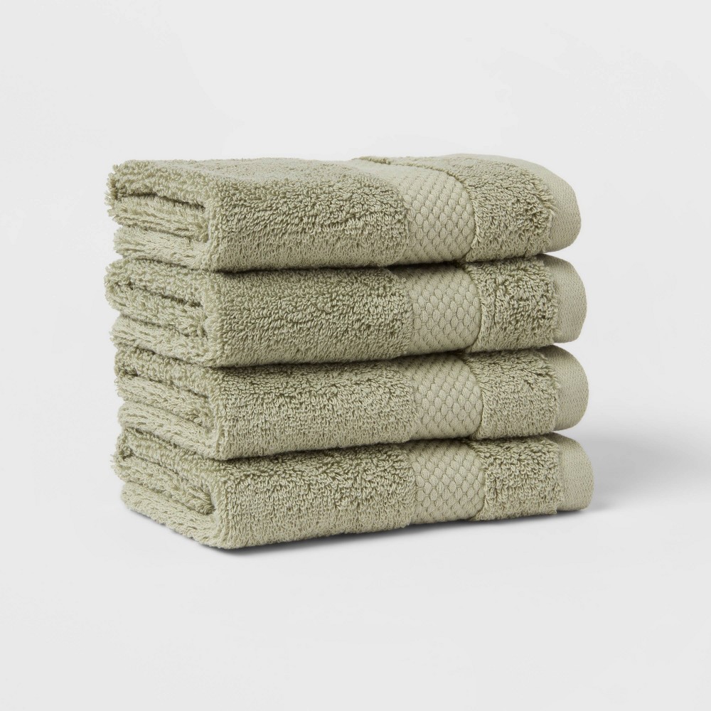 Photos - Towel 4pc Performance Plus Washcloths Light Green - Threshold™