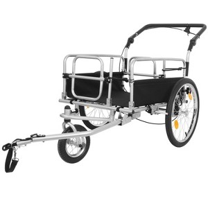 Vynxaria 3-in-1 Heavy-Duty Bike Cargo Trailer ¨C E-Bike Compatible Steel Frame, 110lb , Convertible Stroller & Pull Cart w/Suspension, 20" Wheels - 1 of 4