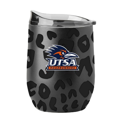 NCAA UTSA Roadrunners 16oz Black Leopard Stainless Steel Wine Tumbler