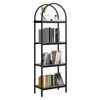 Arched Bookshelf, Freestanding Open Bookcase with Metal Frame, Industrial Corner Display Storage Shelf for Bedroom Living Room Office - 3 of 4