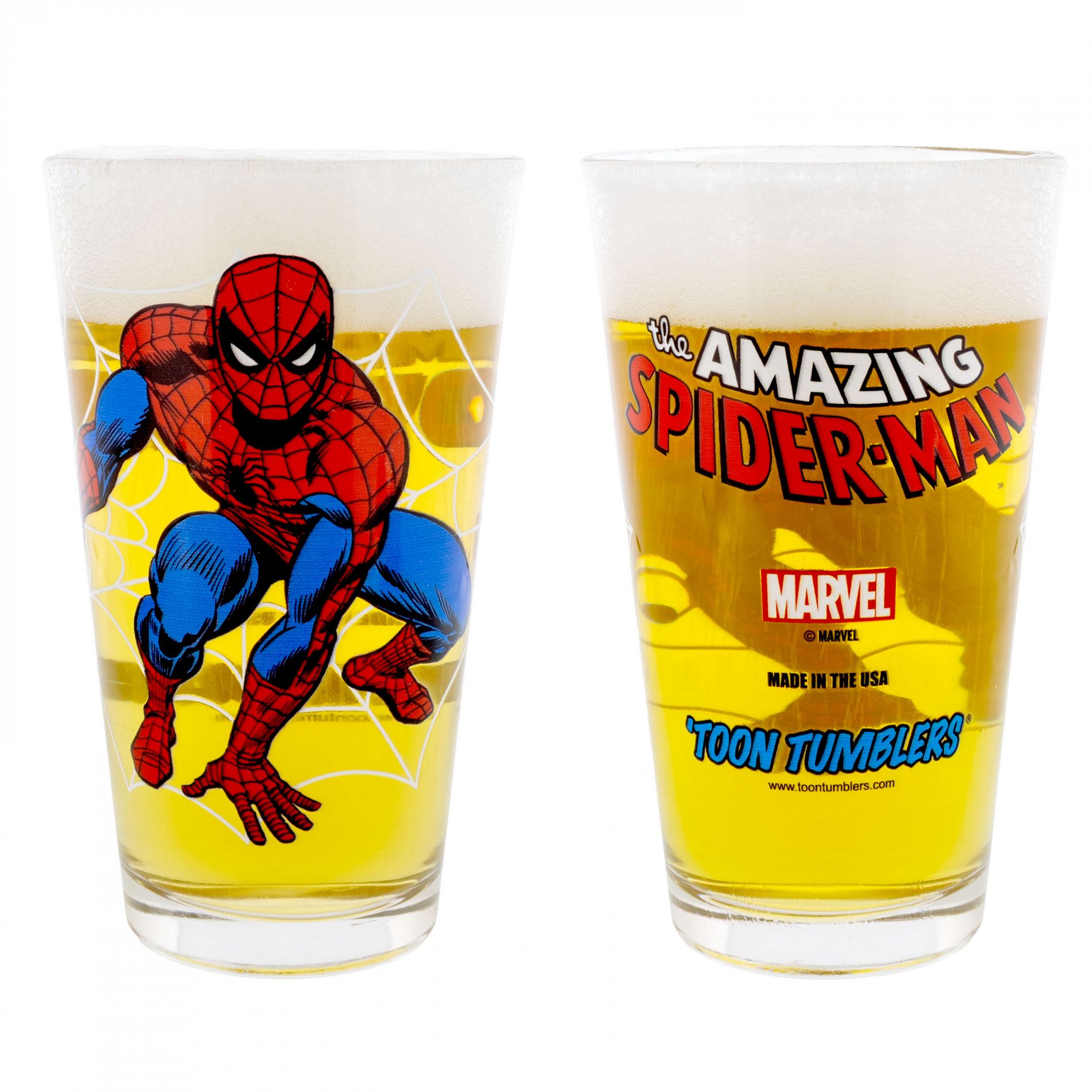 Adult Spider-Man by John Romita Sr. Clear Pint Glass