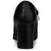 Allegra K Women's Pointy Toe Patchwork Chunky Heels Oxford Ankle Booties - 4 of 4