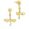 SHINE by Sterling Forever CZ Dragonfly Dangle Earrings - 3 of 3
