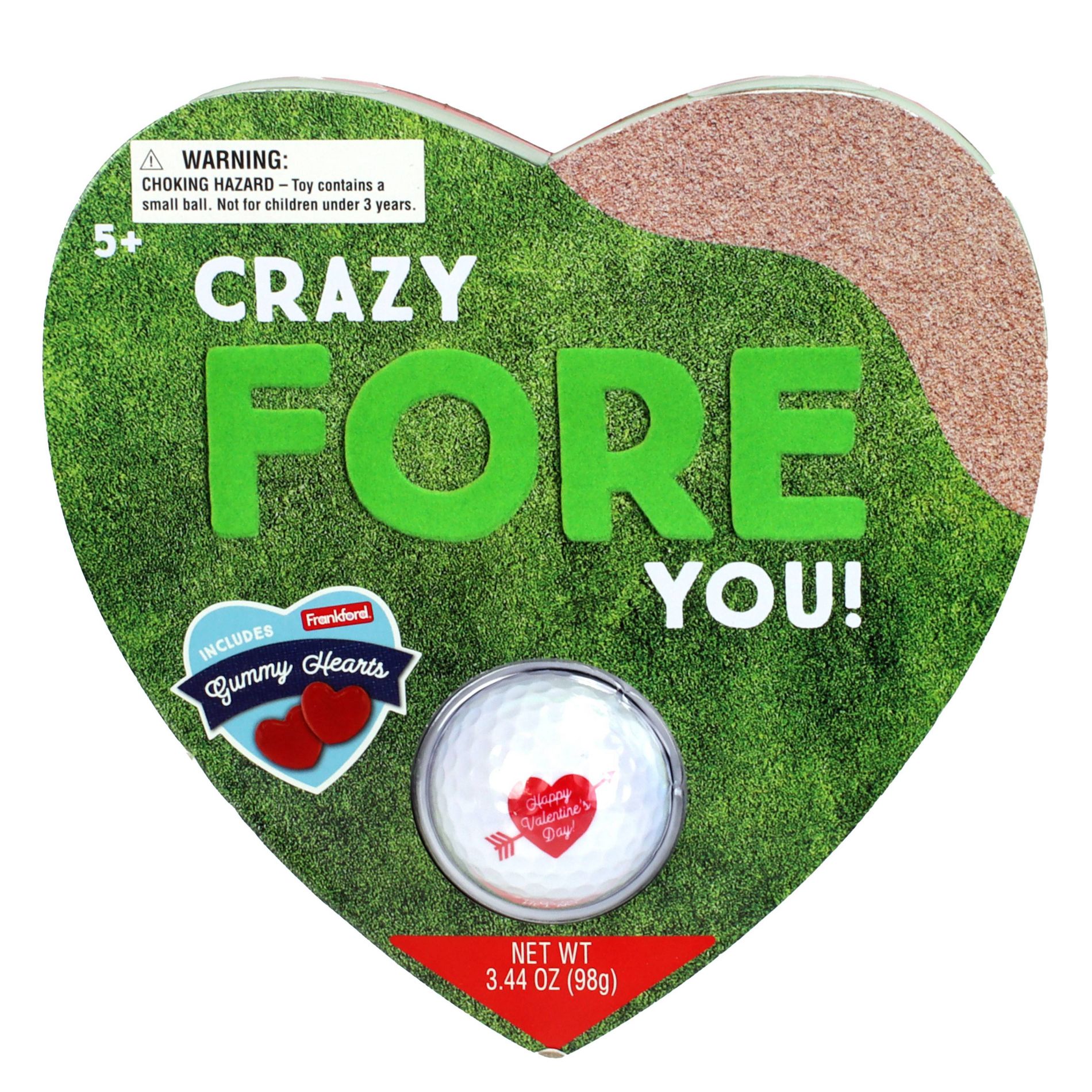 Frankford Valentine Golf Heart Box with Gummies Candy - 3.49oz