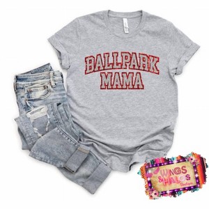 Women's Ballpark Mama Glitter Tee - She Shed - 1 of 3