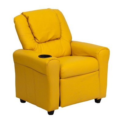 Emma and Oliver Contemporary Kids Recliner with Cup Holder and Headrest