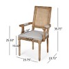 KWPZQEB French Accent Chair Set of 2, Farmhouse Wood Rattan Dining Chair with Armrests, Back & Upholstered, Mid Century Kitchen Chairs - 4 of 4