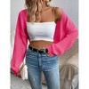 Clearlove Women's Open Front Knit Crop Cardigan Bolero Sweater Long Sleeve Shrug for Dress - 3 of 4