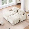 ModernLuxe Chenille Fabric Sofa with Ottoman & Lumbar Pillows, Ergonomic Sofa Couch for Living Room/Bedroom, Beige/Sky Blue/Green (2-4 Seats) - 2 of 4
