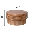 30" Round Wooden Coffee Table with Hidden Storage, Flip-top Rustic Centerpiece with Natural Finish for Living Room or Office – Cuddlewood - 4 of 4