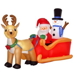 SEVOBAL Inflatable Christmas Decor Outdoor Decorations, Reindeer and Snowman for Holiday Yard Christmas Decor, Brown , 78.75"*31.5"*50.5" - 1 of 4