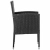 vidaXL Poly Rattan Patio Chairs Set of 2 - Weather-Resistant Garden Seats - Black Cushions - Steel Frame - 4 of 4