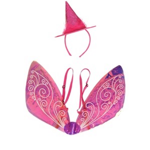 HalloweenCostumes.com One Size Fits Most  Women  Disney Sleeping Beauty Flora Headband & Wings Halloween Costume Accessory Kit,  Pink/Purple - 1 of 4