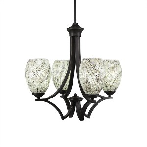 Toltec Lighting Zilo 4 - Light Chandelier in  Dark Granite with 5" Natural Fusion Shade - 1 of 1