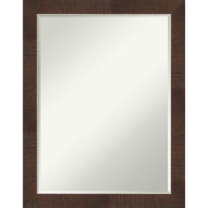 Amanti Art Wildwood Brown Narrow Petite Bevel Bathroom Wall Mirror 27.25 x 21.25 in. - 1 of 4