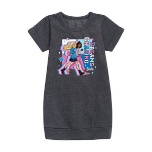 - Barbie - Chasing Dreams Graphic Short Sleeve Fleece Dress - 1 of 3