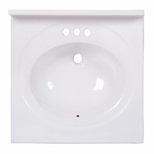 Arstar Standard Cultured Marble Bathroom Sink 25 in. W X 22 in. D White - 1 of 1