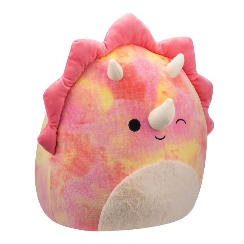 Squishmallows 16&#34; Trinity Pink Tie-Dye Triceratops with Fuzzy Belly Large Plush, 4 of 11